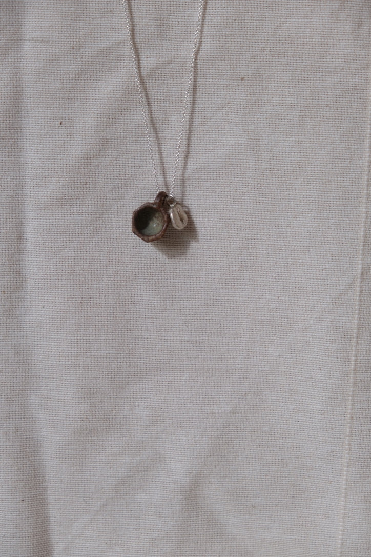 Ketting met keramieken kopje en koffieboontje I